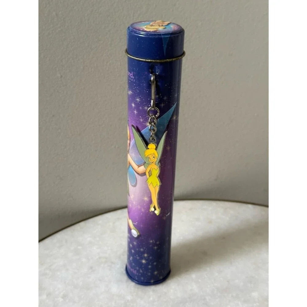 Disneyland Parks Tinker Bell Pencil Holder Straw Case with Fairy Charm Vintage